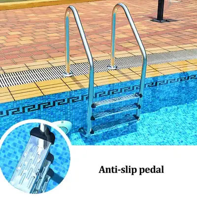3-step stainless steel non-slip pool ladder ., View more