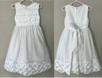 Girls Elegant white formal dress for age 8-10