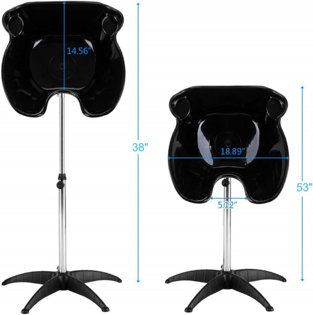 Giantex Shampoo Bowl with Height Adjustable Stand, Drain Hose, P in Other in Mississauga / Peel Region