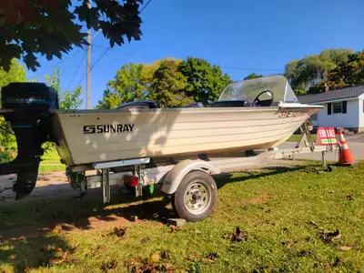 Good condition, 21 hp Johnson outboard and newly built aluminum trailer with brand new stainless nut...