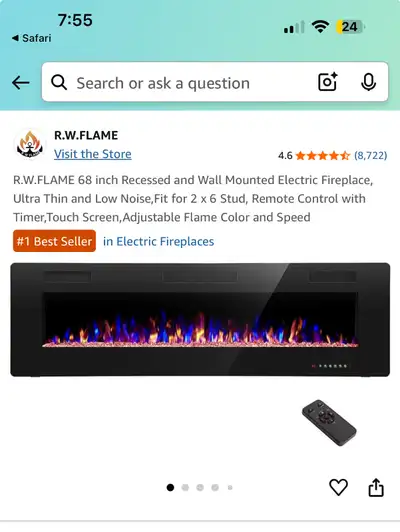 68 inch electric fireplace, View more