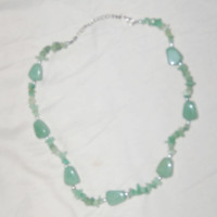 $20 Blue teal / aqua real stone necklace mermaid style