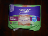 Always Discreet - Woman's size Small - 19 count - 1 bag only