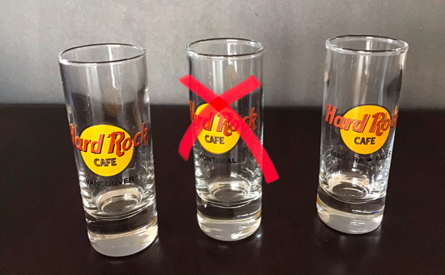 Hard Rock Cafe Double Shot Glasses, 2oz. $5 each in Arts & Collectibles in Ottawa