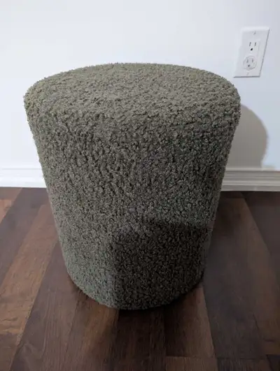 Fuzzy Stool - Olive Green, View more