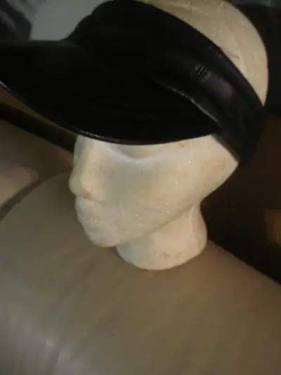 Danier Black Leather  Sun Visor Brand New  Rare, View more
