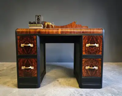 Refurbished vintage waterfall desk, View more