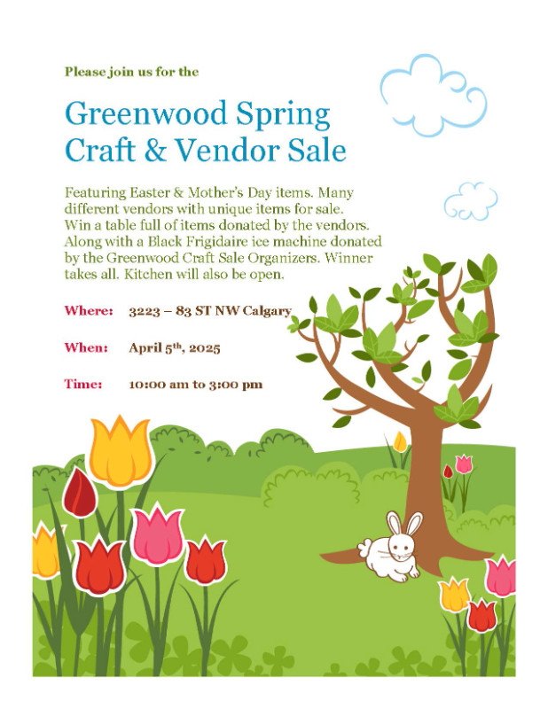 Greenwood Village Spring Craft & Vendor Sale in Events in Calgary