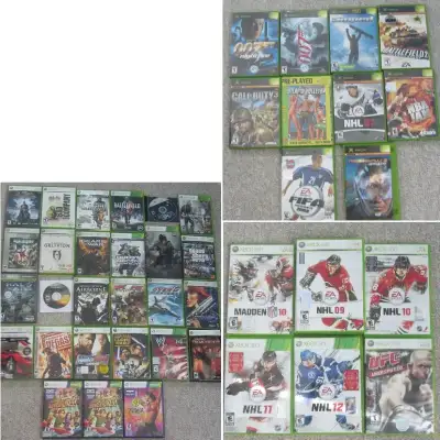 X-Box and X-Box 360 games as follows: X-Box Games. Most come with their original pamphlet. Prices an...