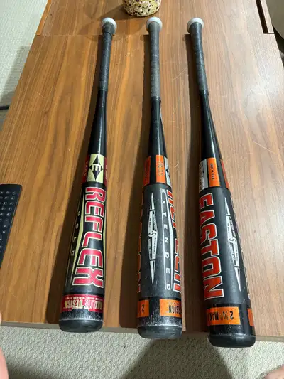 3 Easton reflex bats sold as a lot , View more