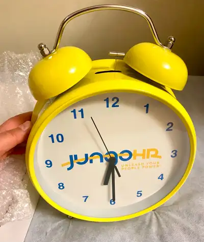Funny yellow clock / alarm clock, View more