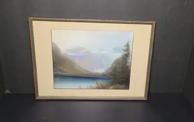 Original Maisie Wride Oil Pastel Rocky Mountains, View more