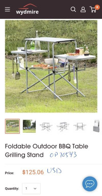Costway Foldable Outdoor BBQ Table Grilling Stand