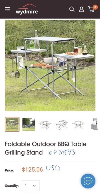 Costway Foldable Outdoor BBQ Table Grilling Stand in BBQs & Outdoor Cooking in Burnaby/New Westminster