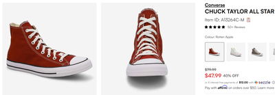 Converse Hightop sneakers in Brick Red / Orange, View more