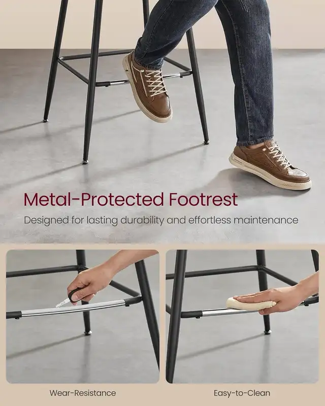 Counter Height Bar Stool with Back, Ergonomic Backrest, Synthet in Chairs & Recliners in Markham / York Region - Image 7