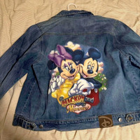 Rare 90s Disney Store Mickey & Minnie Mouse Jean Jacket 