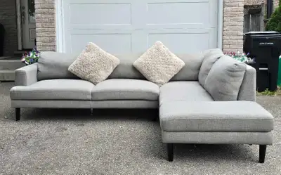 Modern grey sectional couch, View more