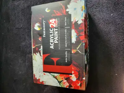 24 colours 60ml each and 12 brushes brand new pick up penhold