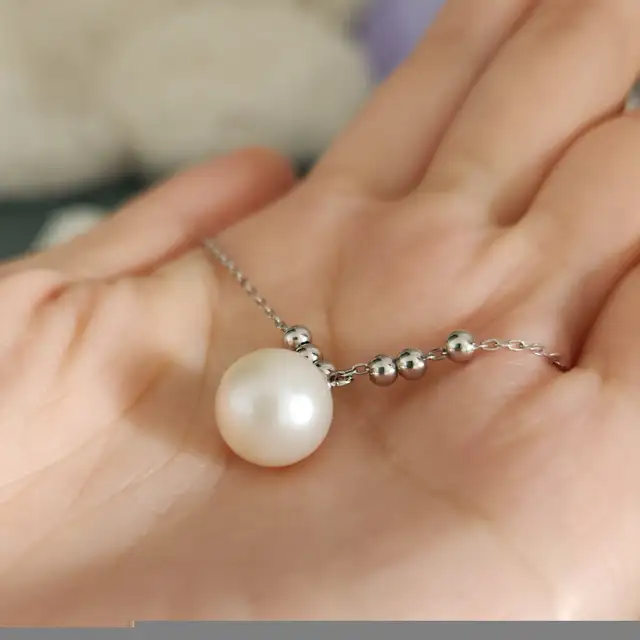 10.5mm AAA Freshwater Pearl Silver Necklace in Jewellery & Watches in Longueuil / South Shore - Image 5