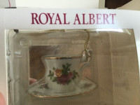 Royal Albert Ornament Cup and Saucer, with gold tie