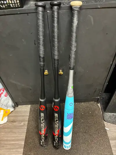 3 SLO-pitch softball bats, View more