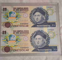 1992 Central Bank Of The Bahamas Quincentennial $1 Note Uncut