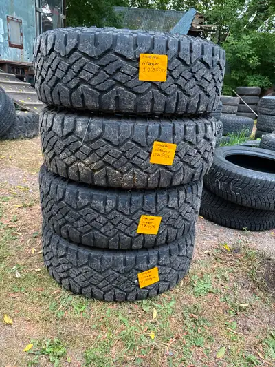 USED SET LT275/65/18 Goodyear Wrangler Duratrac TREAD X1 13/32 X3 11/32 DOT 2022 CASH AND CARRY INST...