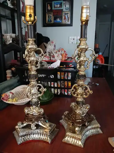 Vintage Pair of Hollywood Regency Table Lamps., View more