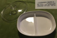 Vintage Corning Ware Divided Serving Dish - White