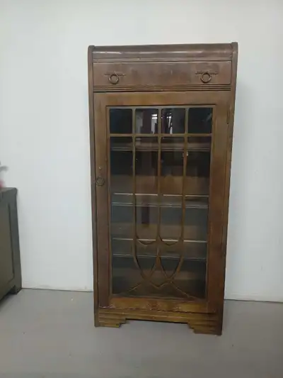 Antique Oak Display Cabinet, View more