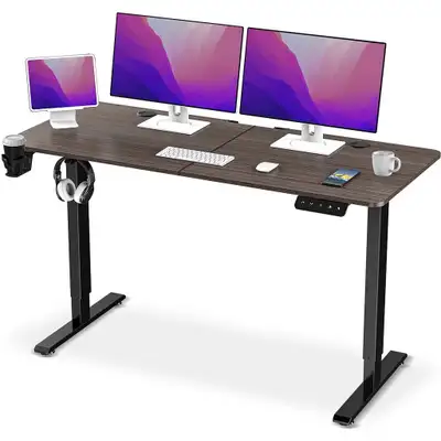 Adjustable Electric Standing Desk with Memory Settings - 55"x24", View more