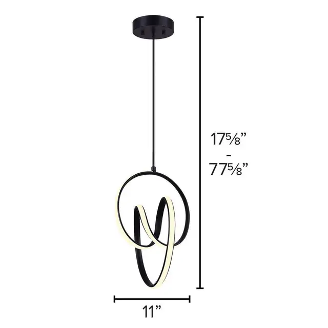 Jase LED Chandelier in Matte Black in Indoor Lighting & Fans in City of Toronto - Image 6