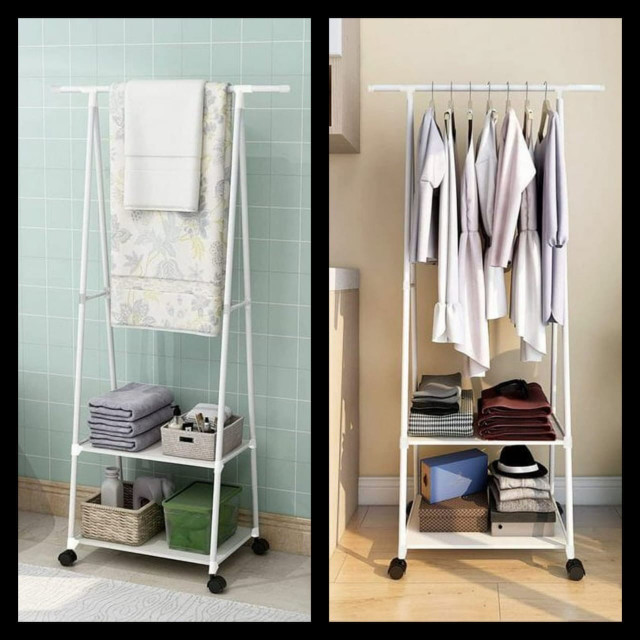 White Triangle Coat Rack Steel Tube Removable Large Capacity  in Storage & Organization in Mississauga / Peel Region