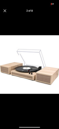 LP&No.1 Record Player, Wireless Turntable with Stereo Bookshelf 