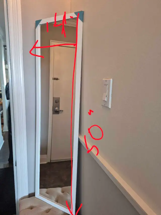 Full Length Wall Mirror with White Frame548410945018931201