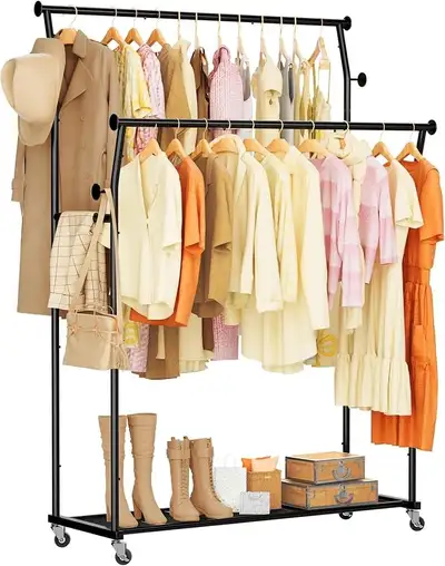 NEW IN BOX TechSpanner ® Double Rods Clothes Rack, View more