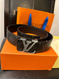 Louis Vuitton LV Initialest Silver Buckle Belt