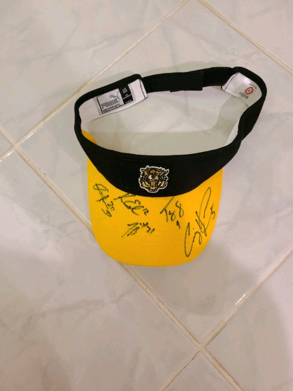 CFL Official Hamilton Tiger Cats Autographed Cap in Football in Oshawa / Durham Region
