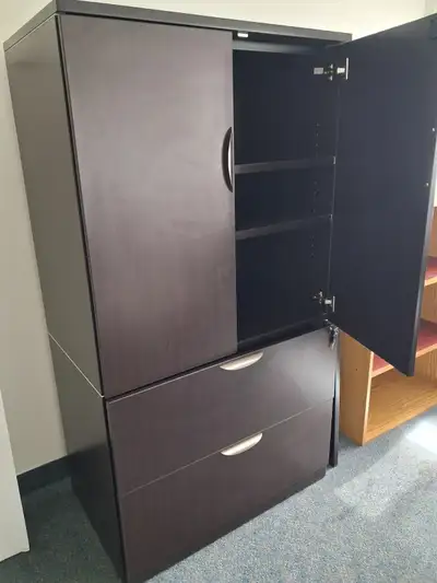 Dark wood cabinet, View more