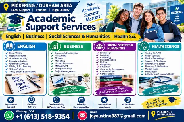 English | Business | Social Sciences & Humanities | Health Sci
