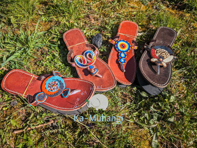 ☆☆☆ Genuine Leather Beaded sandals and Crafts ☆☆☆