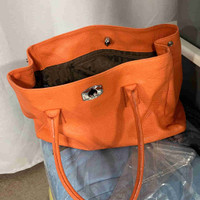 Furla Orange Leather Bag 