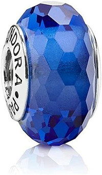 Pandora Fascinating Blue Murano Glass Charm -925 Sterling Silver