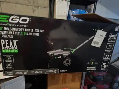 SNOW BLOWER, EGO SNT2130, 21” Single-Stage, 56-Volt, Brand New, View more