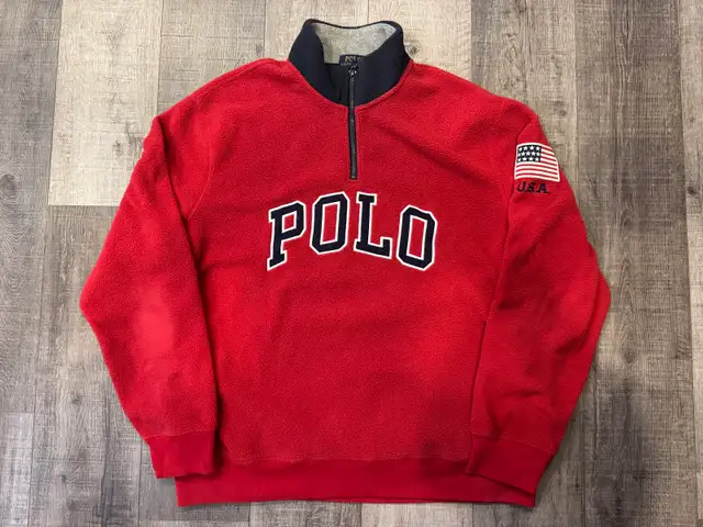 Men’s POLO RALPH LAUREN 1/4 Zip Fleece Sweatshirt XL  Sherpa 