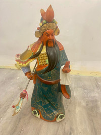 Vintage Guan Yu Chinese Warrior Statue 