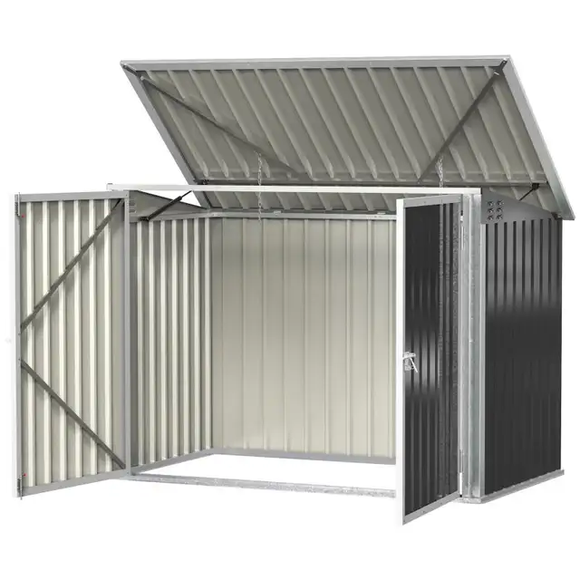 Outdoor Trash Can Shed with Double Door and Vents Outdoor Garden in Outdoor Tools & Storage in Markham / York Region - Image 11