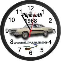 1968 Plymouth Road Runner (Buffed Silver) Custom Wall Clock New