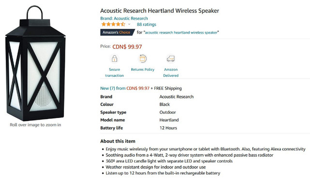 Acoustic Research Heartland Wireless Speaker in Speakers in Markham / York Region - Image 2